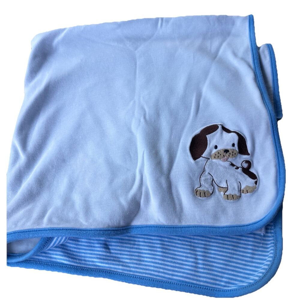Gymboree Little Golden Books Poky Little Puppy Dog Stripe Baby Blanket Blue